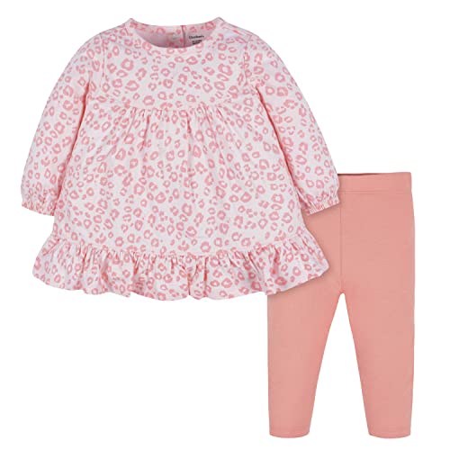 Image of Gerber baby-girls Toddler 2-piece Long Sleeve Dress & Leggings Set