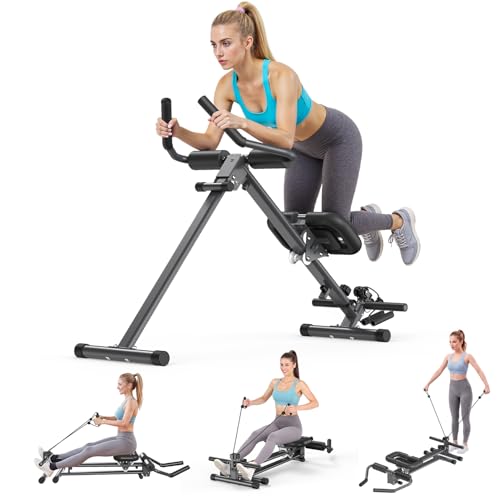 Image of MR. CAPTAIN Ab Machine, Adjustable Ab Trainer Machine for Abs Workout at Home Gym, Foldable, LCD Monitor, Device Holder, 400 LBS, Abdominal Trainer for Stomach Workout