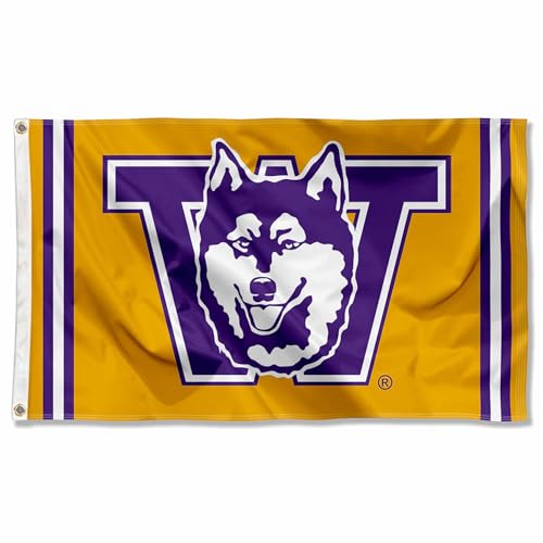 College Flags & Banners Co. Washington UW Huskies Vintage Retro Throwback 3x5 Banner Flag
