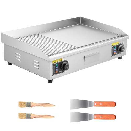 Vevor Piastra Elettrica Per Cottura Commerciale 4400 W Temperatura Regolabile 50-300°C, Piano Di Lavoro 725 X 400 Mm In Acciaio Inox, Kit Accessori Per Bistecche Bbq Feste Campeggio - 9