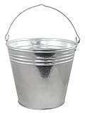 Agrarflora Zinkeimer Ø32x28cm, 15 Liter, Zink-Eimer, Metalleimer, Blecheimer, Pflanzeimer, Dekoeimer zum Bepflanzen