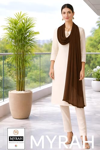 Image of MYRAH Chiffon Solid Casual Daily Use Dupatta For Women's & Girls Length - 2.50 Meter