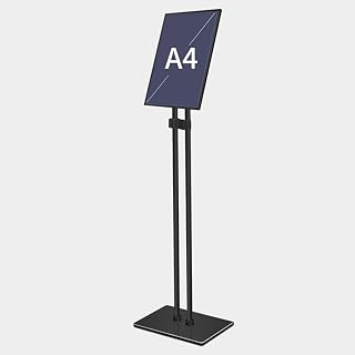 Bodenstehender Schilderhalter A3/A4-Plakatständer aus Metall,360 Grad drehbarer Plakatständer mit ultraschmalem Rahmen,Vertikale/horizontale Ansicht,für die Anzeige von Hinweisen/Plakaten/Werbung
