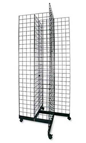 4 Way Wire Grid Tower in Black Finish 36 x 36 Inches