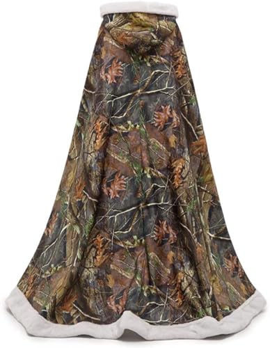 ZVOCY Camo Wedding Cape Winter Faux Fur Camouflage Wedding Dress Cloak4