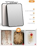 Titanium Cutting Board, Non-Toxic Food Grade Cutting Board for Kitchen, Dual Side-Metal and Plastic Chopping Board, Diamond-Cut Scratch-Resistant Finish, Large Size 16”×11”