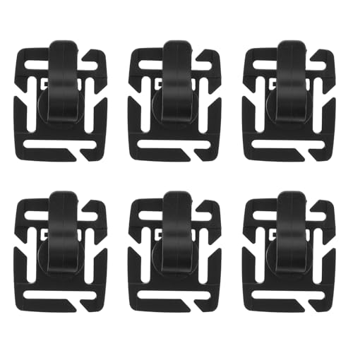Toyvian 6pcs Drinking Water Bag Pipe Fixing Clip Backpack Water Bottle Drink Tube Clip Rotatable Source Hydration Black