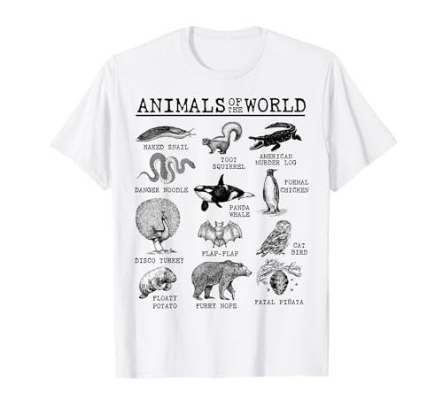 All Animals of The World - Vintage Funny Animal Meme Name T-Shirt