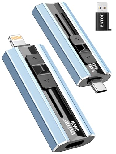 EATOP 64GB Dual Interface Flash Drive, No App Required, Portable