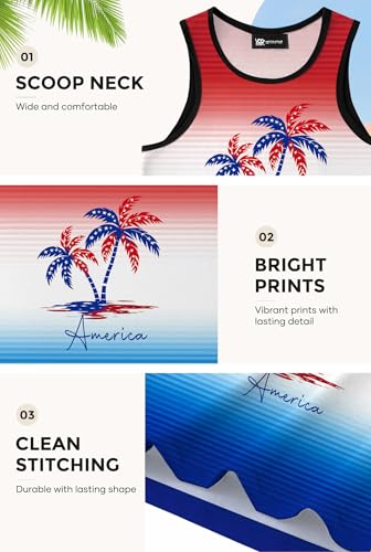 Image of VOGSTART Mens Hawaiian Beach Tank Tops Summer Vacation Muscle Top Graphic Sleeveless Shirts (S-3XL)
