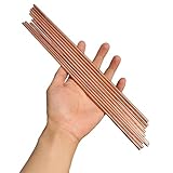 Copper Round Rod, VERNUOS 20 pcs 3.25mm / 1/8 inch Copper Round Rods Lathe Bar Stock,305mm(12in) in Length