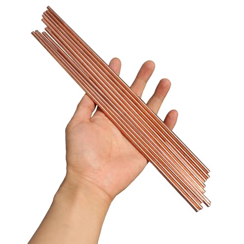 Copper Round Rod, VERNUOS 20 pcs 3.25mm / 1/8 inch Copper Round Rods Lathe Bar Stock,305mm(12in) in Length