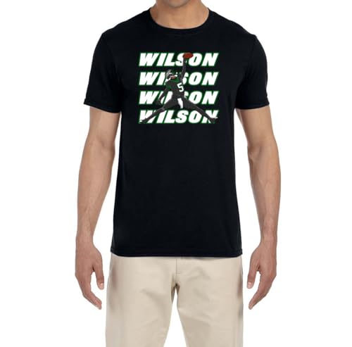 Black New York Garrett Wilson Catch Text Pic T-Shirt