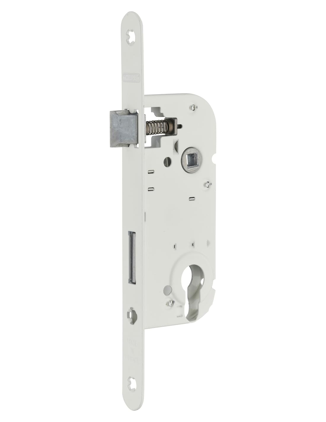 Boitier de Serrure Encastrable à Cylindre, pour Porte d'entrée, Axe 40 mm, Bouts Carrés, Cylindre 30x30 mm, Couleur Blanc, Matériau Acier, Sécurité Renforcée, Installation Facile, THIRARD