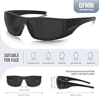 Ofwin Polarized Sports Sunglasses for Men Women Unbreakable Frame Cycling Fishing Wrap Around Sunglasses UV400 Protection Black Frame/Gray Lens — image 3