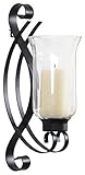 Art Maison Black Wall Sconce Candle Holder, Glass & Metal Wall Decor for Living Room, Dining Room, H