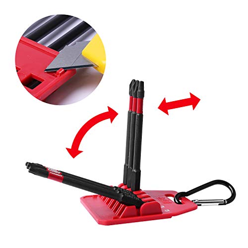 Protorq Long Impact Bit Set W/Clip, 2 Phillips, 2 Square, T25 Torx, 6-Inch Length, 6-Piece,Industrial Strength, 1/4" Hex Shank #TOP2