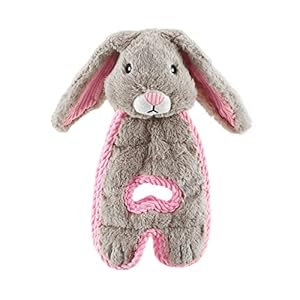 Charming Pet Cuddle Tugs Bunny Plush Squeaky Dog Toy