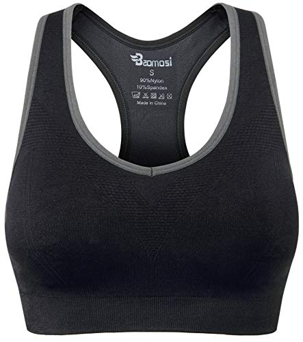 Baomosi B-BS001-BBGPR-M Women'S Seamless Racerback Sports Bra High Impact Support Yoga Gym Workout Fitness Black Blue Grey Purple Rose Red M thumb #8