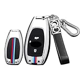 HIBEYO Intelligente Autoschlüssel Hülle passt für Subaru Silikon+Zinklegierung Schutzhülle schlüsselhülle für Subaru XV SV Forester Impreza Cross BRZ Schlüsselanhänger Zubehör 3Tasten-B Silber