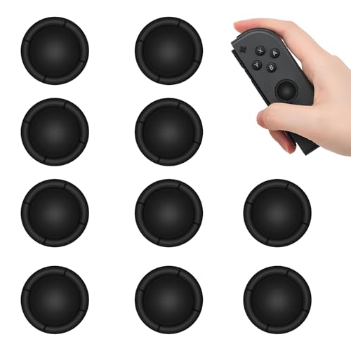 10pcs Kompatibel mit Schwarzen Switch Capuchón de Reemplazo, Silikon Joystick Daumenkappen Kompatibel mit Lite Spielkonsole und Switch Joystick Kappen