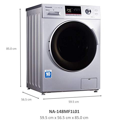 Panasonic NA-148MF1L01 8Kg Wi-Fi Enabled Inverter Front Load Fully-Automatic Washing Machine, Silver view 2