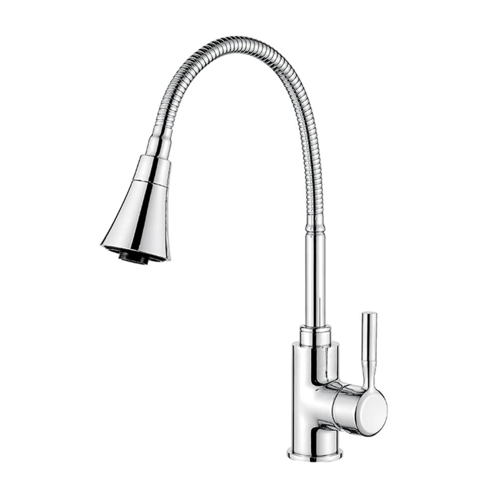 MXXQRHF Kitchen Faucet Black Single Handle White Kitchen Tap Single Hole Swivel 360 Degree Rubber Water Mixer Taps Faucets,L4199,1