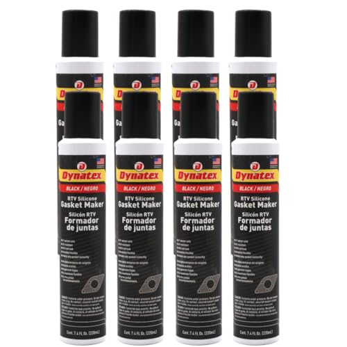 Dynatex Black RTV Silicone Gasket Maker 7.4oz Automatic Can (8 Pack)