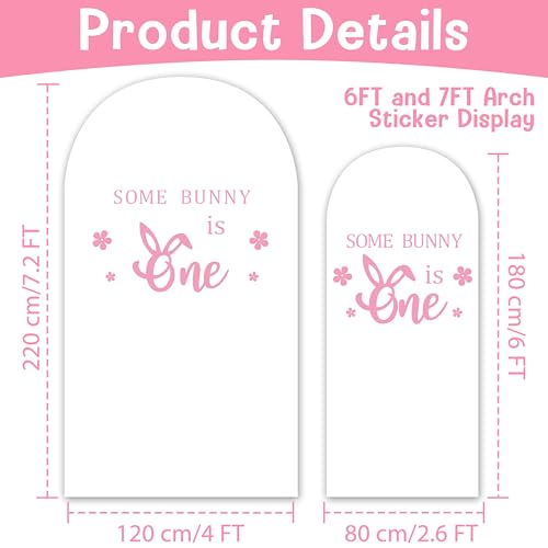 Adorno adhesivo pared Some Bunny is One color rosa miniatura 7