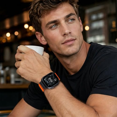 Image of Tactical Nylon Bands for Apple Watch Ultra 3 2 Band Series 11-1 /SE Men | Rugged Breathable Fabric, Nato Sport Strap, Adjustable Wristband with Metal Buckle for iWatch 49mm 46mm 45mm 44mm 42mm, M
