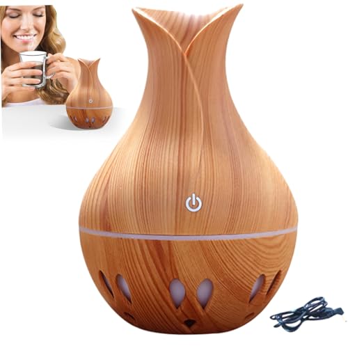 Difusor de Niebla, difusor de Aceite Esencial, aromaterapia de 130 ml con 7 Luces de Color y automáticamente sin Agua, Niebla muda, Electricidad sin Deslizamiento para Dormitorio, Oficina, Estilo 2
