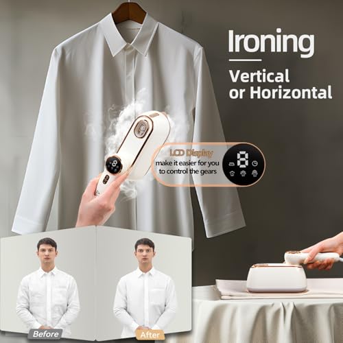 Travel Steamer & Iron for Clothes – Handheld Clothing Steamer, 10s Fast Heating, 4 Modes, LCD Display, 180° Swivel Handle, Garment Steam Wrinkle Remover 2-in-1 for Home and Business by Mafilise - Image 4