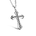 L.M.J Fashion Men Women Black Silver Unisex's Stainless Steel Cross Pendant Necklace & Chain Gift …