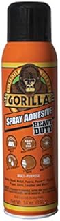 Gorilla Heavy Duty Spray Adhesive, Multipurpose and Repositionable, 14 Ounce, Clear, (Pack of 1)