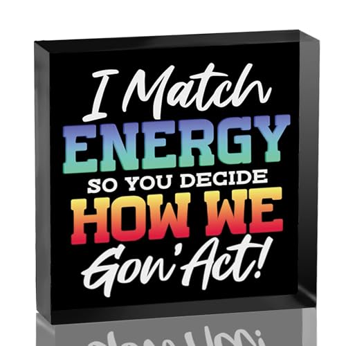 Funny Acrylic Sign Accessories for Work Office Decor for Women Men Funny Office Gifts for Coworker Boss Manager Christmas Birthday Offices Decorations for Work Cubicle Decor