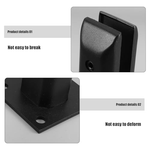 Pince de fixation de verre en acier inoxydable noir premium - 4