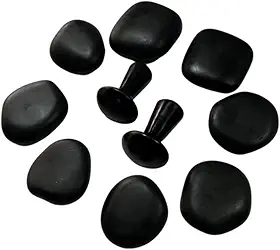 Kit 8 Pedras Quentes Vulcânicas Para Massagem + 2 Cogumelos Massageador