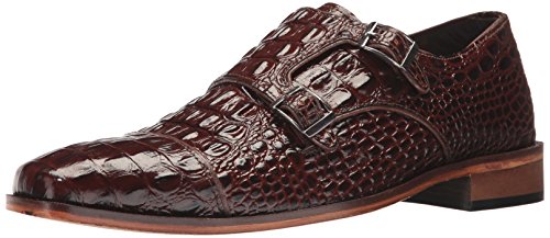 STACY ADAMS Men's Golato Cap Toe Double Monk Strap Oxford, Cognac, 9 M