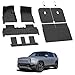 LASFIT Floor Mats&Trunk Mat&Backrest Mat for Rivian R1S 2025, TPE All Weather Floor Mats Custom Fit Floor Liner&Cargo Mat for R1S 2025 1st & 2nd & 3rd Row Full Set Car Mats and Cargo Liner