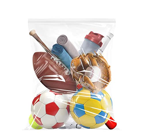 Xsourcer Zipper Storage Bags, Pack of 12, 5 Gallon Reclosable Food Storage Bag, Great Storage for Food, Clothing, Office Supplies & Travel Essential, 2 Mil Thick, Size 18\"x 24\"