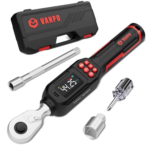 VANPO Digital Torque Wrench 3/8-Inch Drive, 2.21-44.25 ft-lb