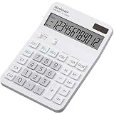 Sharp Electronics EL338GN - Calcolatrice, 12 cifre, calcolo costo-vendita-margine, bianco