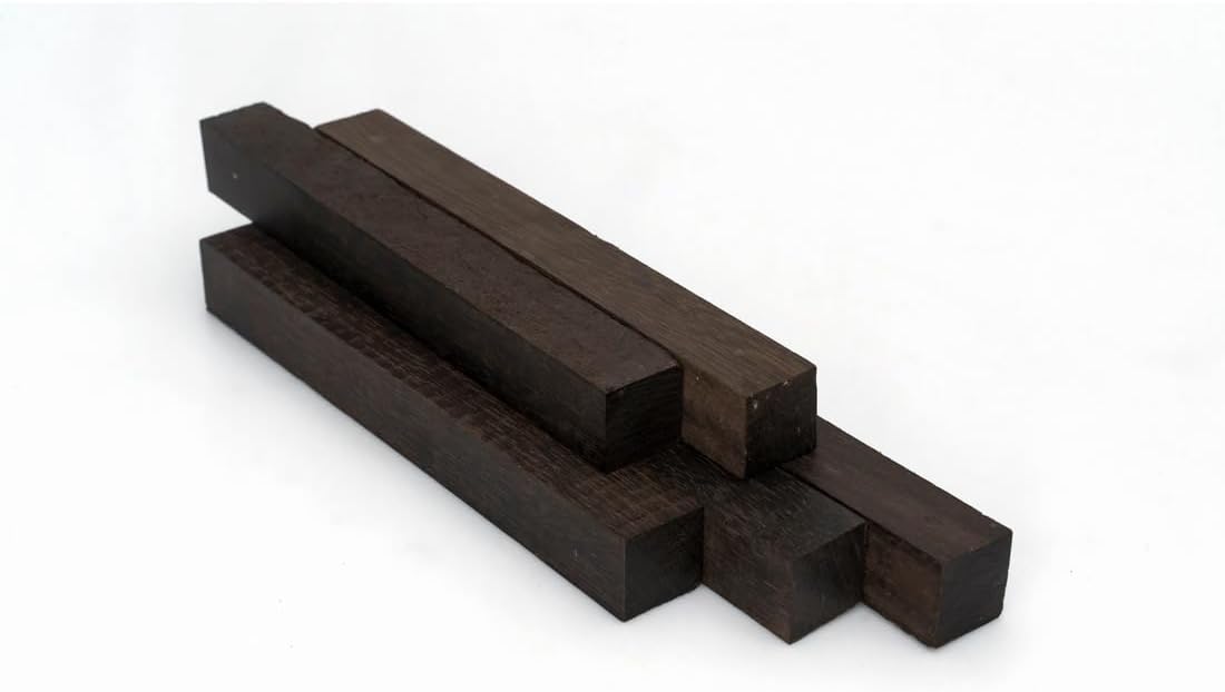5-Pack Exotic Wood Pen Blanks – 3/4" x 3/4" x 6" Katalox & Mexican Royal Ebony Hardwood for Pen Turning, Woodcraft & Lathe Projects by Exotic Wood Zone