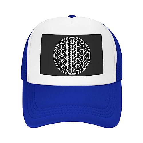 Flower of Life Sacred Geometry Trucker Hat Snapback Mesh Baseball Cap Unisex2