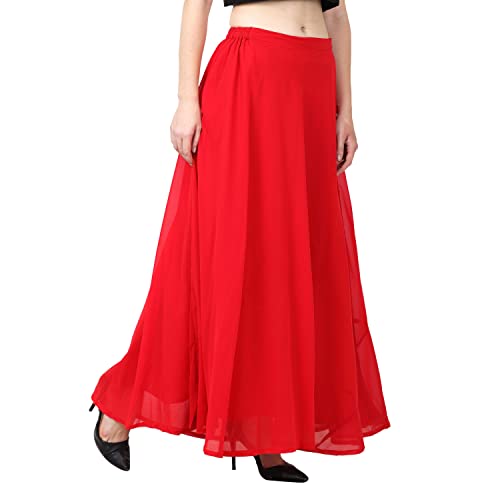 Image of Skirt for Women Designer and Full Flared Georgette Plain