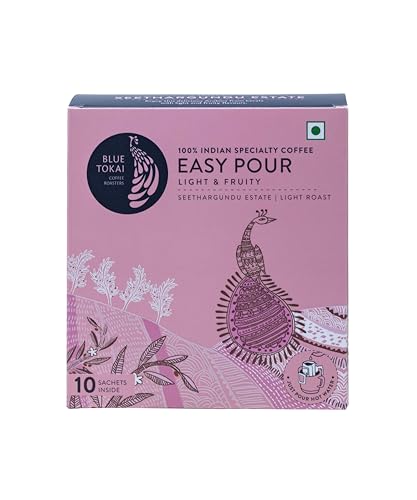 Image of Blue Tokai Coffee Roasters Easy Pour Over Coffee Drip Bags | Seethargundu Estate - Light Roast | Pack Of 10 Sachets | 100% Arabica Beans | Ready to Brew in 2 Mins | Just Pour In Hot Water