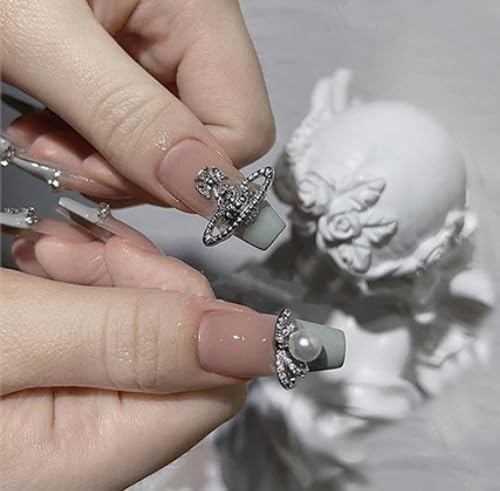 Miniatura 2 de 30 dijes de uñas de planeta estilo punk 3D de aleación para arte de uñas, diseños de forma de Saturno para niñas, dijes de arte de uñas, 5 colores,