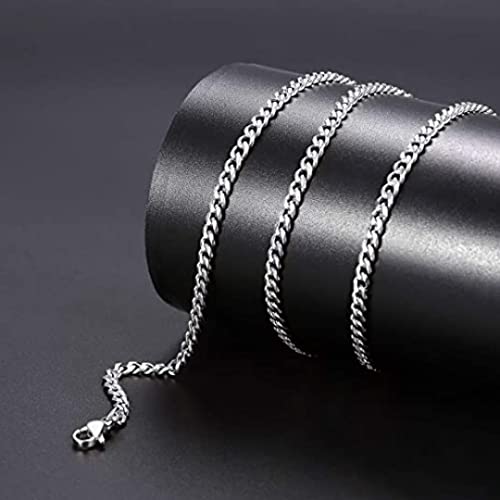 Image of THE MEN THING Chain for Men, Luxury Pure Titanium Steel Chain | Silver Stainless Steel Chain | Necklace Jewellery for Men & Boys