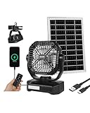 VEVOR 10400mAh Solar fan, Camping Fan with Solar Panel & LED Lantern, 7W 8 Inch...