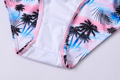 Image of Girls Bikini Set 3 Piece - Striped Multicolored Swimsuit with Quick Dry Cover Up - Bathing Suit for Kids 6-14 Years